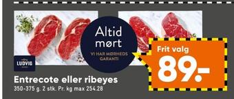 Bilka Ludvig okseentrecotes tilbud