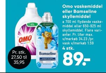 Bilka Omo vaskemiddel-flydende tilbud