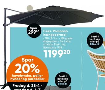 Bilka Ukendt parasol tilbud