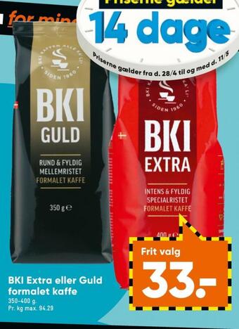 Bilka Guld kaffe formalet tilbud