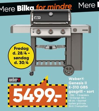 Bilka Weber gasgrill tilbud
