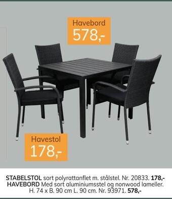 Daells Bolighus Havebord tilbud