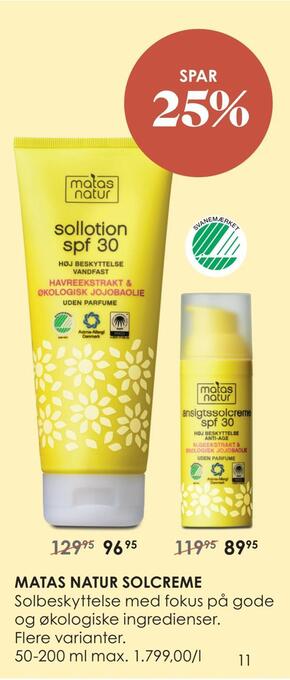 Matas Matas natur solcreme tilbud