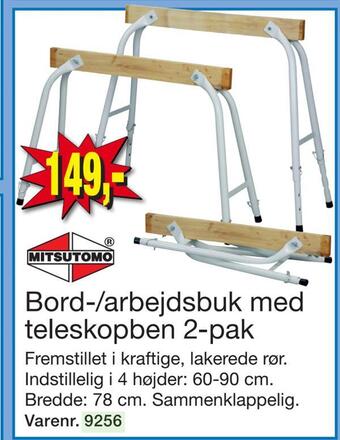 Harald Nyborg Bord-/arbejdsbuk med teleskopben 2-pak tilbud