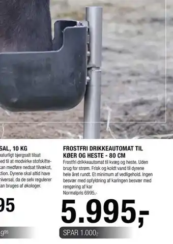 Land & Fritid Frostfri drikkeautomat til køer og heste tilbud