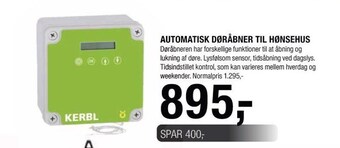 Automatisk døråbner til hønsehus