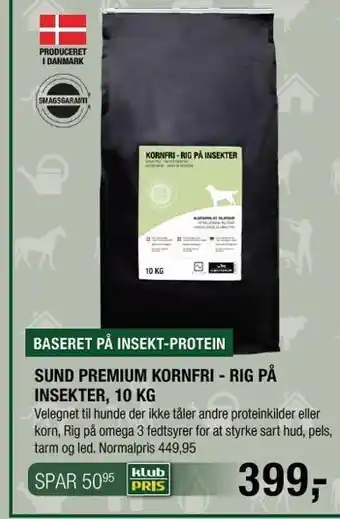 Land & Fritid Sund premium kornfri- rig på insekter, 10 kg tilbud