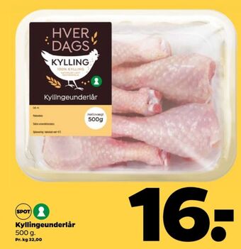 Netto Hverdags kyllingeunderlår tilbud