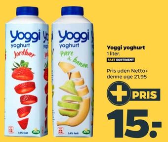 Netto Yoggi yoghurt pære & banan tilbud