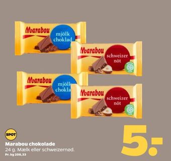 Netto Marabou chokoladebar mjölk choklad tilbud