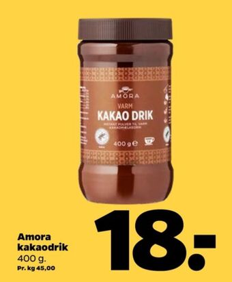 Netto Amora kakaodrikspulver tilbud