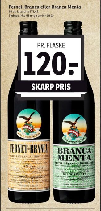 SPAR Fernet branca bitter tilbud