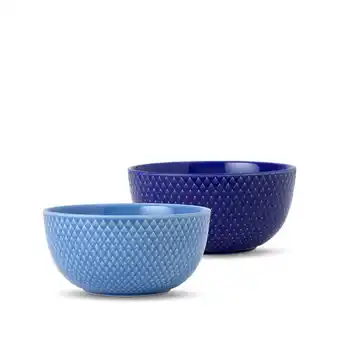 Kop & Kande Lyngby porcelæn rhombe color skål blå 2 stk. 13 cm tilbud
