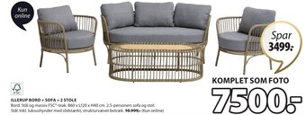 JYSK ILLERUP BORD + SOFA + 2 STOLE tilbud