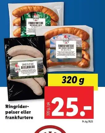 Lidl Ringriderpølser el. frankfurtere tilbud