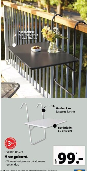 Lidl Hængebord tilbud
