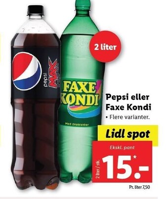 Lidl Pepsi el. faxe kondi tilbud