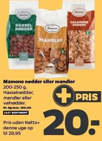 Netto Mamone nødder el. mandler tilbud