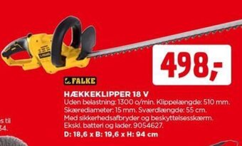 jem & fix FALKE HÆKKEKLIPPER 18 V tilbud