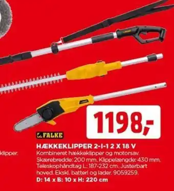 jem & fix FALKE HÆKKEKLIPPER 2-1-1 2 X 18 V tilbud