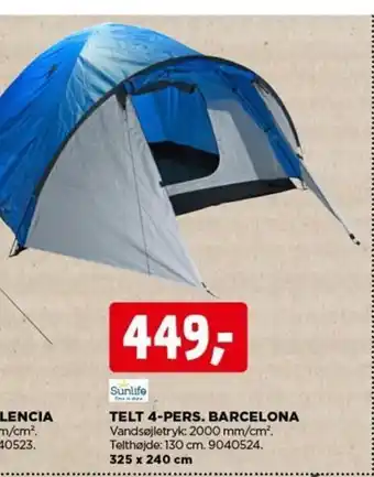 jem & fix TELT 4-PERS. BARCELONA 325 x 240 cm tilbud