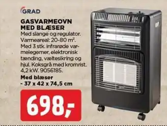 GRAD GASVARMEOVN MED BLÆSER