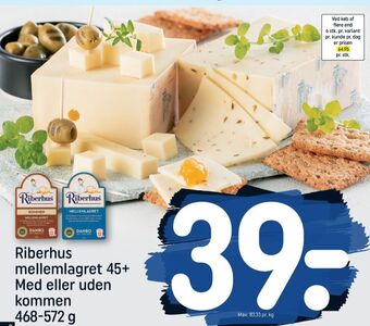 REMA 1000 Riberhus skæreost danbo mellemlagret tilbud