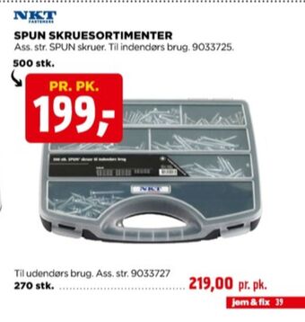 jem & fix Nkt fasteners sortimentsbokse tilbud