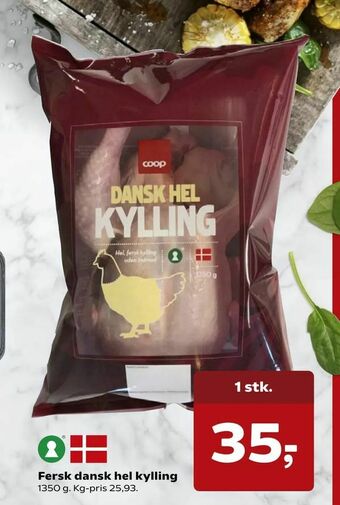 Dagli'Brugsen Fersk dansk hel kylling tilbud