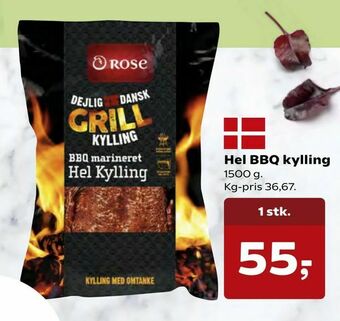Kvickly Hel BBQ kylling tilbud