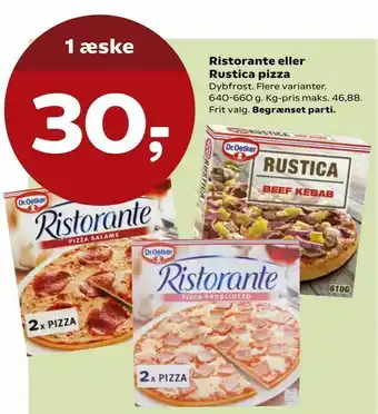 Kvickly Ristorante eller Rustica pizza tilbud
