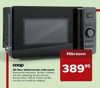 Kvickly 20 liter elektronisk mikroovn tilbud