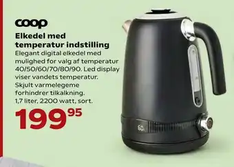 Kvickly Elkedel med temperatur indstilling tilbud