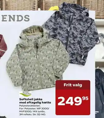 Kvickly Softshell jakke med aftagelig hætte tilbud