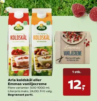 Kvickly Arla koldskål eller Emmas vaniljecreme tilbud
