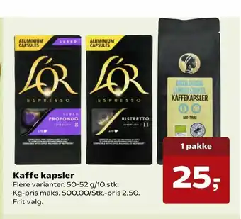 Kvickly Kaffe kapsler tilbud