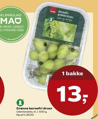 Grønne kernefri druer