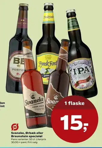Kvickly Svaneke, Ørbæk eller Braunstein specialøl tilbud