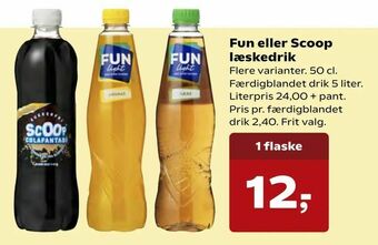 Kvickly Fun eller Scoop læskedrik tilbud