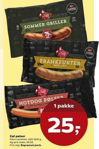 Kvickly Gøl pølser tilbud