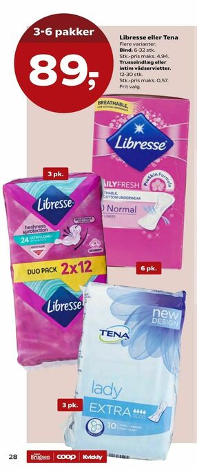 SuperBrugsen Libresse eller Tena tilbud