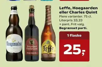 SuperBrugsen Leffe, Hoegaarden eller Charles Quint tilbud