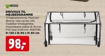 jem & fix Drivhus til højbedsramme tilbud