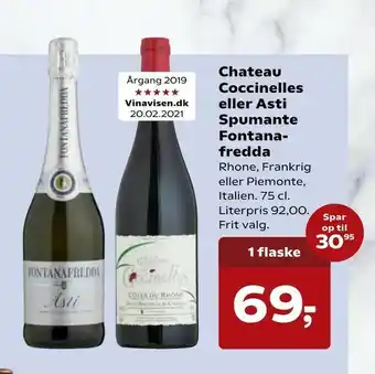 SuperBrugsen Chateau Coccinelles eller Asti Spumante Fontanafredda tilbud