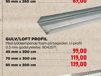 jem & fix Gulv/loft profil tilbud