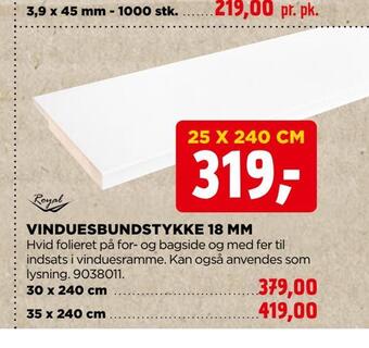 jem & fix Vinduesbundstykke 18 mm tilbud