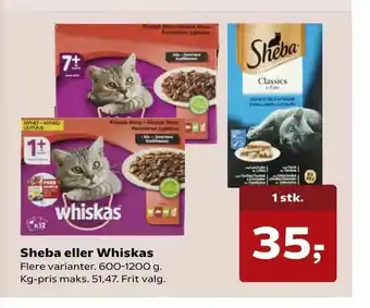 SuperBrugsen Sheba eller Whiskas tilbud