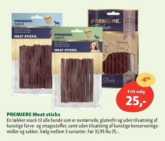 Maxi Zoo Premiere meat sticks tilbud