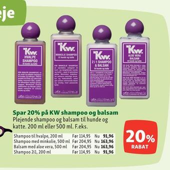 Maxi Zoo Spar 20% på kw shampoo og balsam tilbud