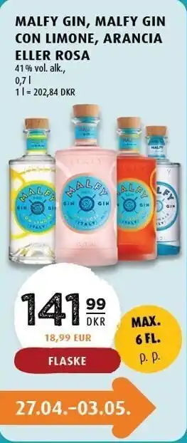 Scandinavian Park Malfy gin, malfy gin con limone, arancia eller rosa tilbud